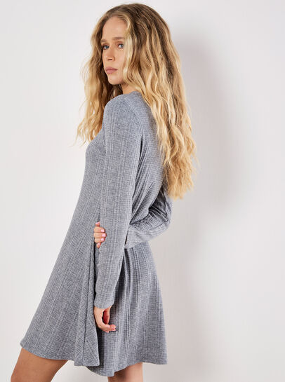 Waffle Knit Swing Mini Dress