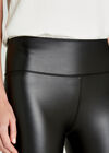 Black Wet Look Leggings, Black, large