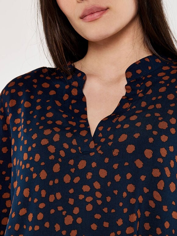 Painterly Dot Top, Navy, large
