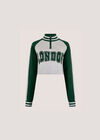 Cropped London Zip Jumper, Green, large