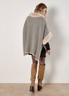 Heritage Texture Faux Fur Lined Cape, Stone, large