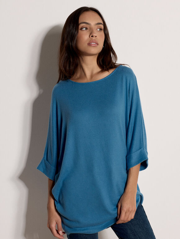 Soft Touch Batwing Top, Sky Blue, large