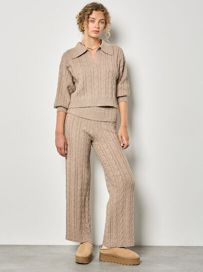 Twisted Cable Knit Crop Jumper