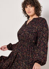 Curve Painterly Paisley Midi Dress, Black, large