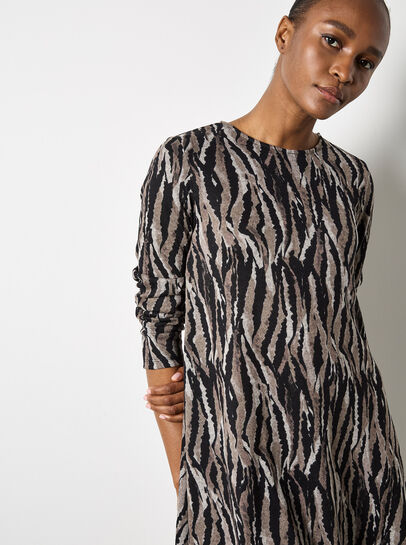 Zebra Knit Swing Mini Dress