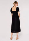 Tie Detail Milkmaid Midaxi Dress, Black, large