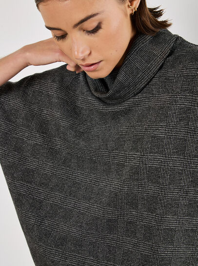 Check Print Batwing Top