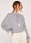 Stripe Tie Top, Blue, large