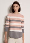 Colour Block Stripe Jumper, Grey, large
