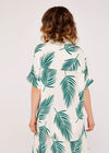 Palm Print Cropped Shirt, White, large