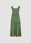 Ditsy Floral Smocked Midi Dress, Green, large
