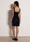 Sequin Velvet Bodycon Mini Dress, Navy, large
