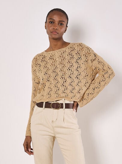 Pointelle Scallop Hem Jumper