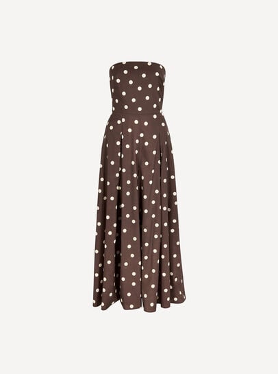 Polka Dot Bow Back Wide-Leg Jumpsuit