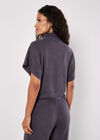 Soft Touch Ruched Top, Dark Grey - Charcoal, large