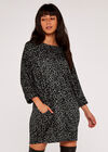 Dot Cocoon Dress, Dark Grey - Charcoal, large