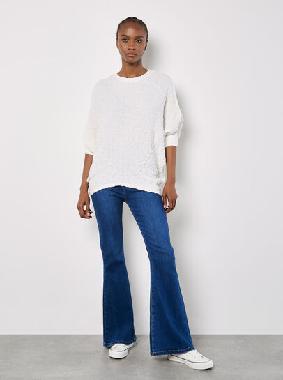 Textured Cotton Blend Top