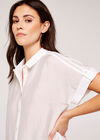 Turn Up Sleeve Cropped Shirt, White, large