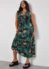 Curve Palm Leaf Maxi Dress
, Black, large