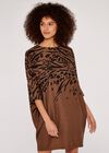 Leopard & Zebra Cocoon Dress, Rust, large