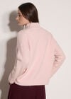 Boucl&eacute; Knit Mock Neck Jumper, Pink, large