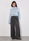 Chunky Knit Roll Neck Jumper, Blue, large