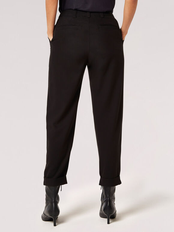 Pantalon Chino en Sergé Doux, Noir, large