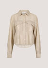Pinstripe Boxy Shirt, Stone, large