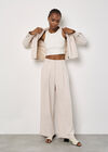 Soft Tailored Wide Leg Trousers, Stone, large