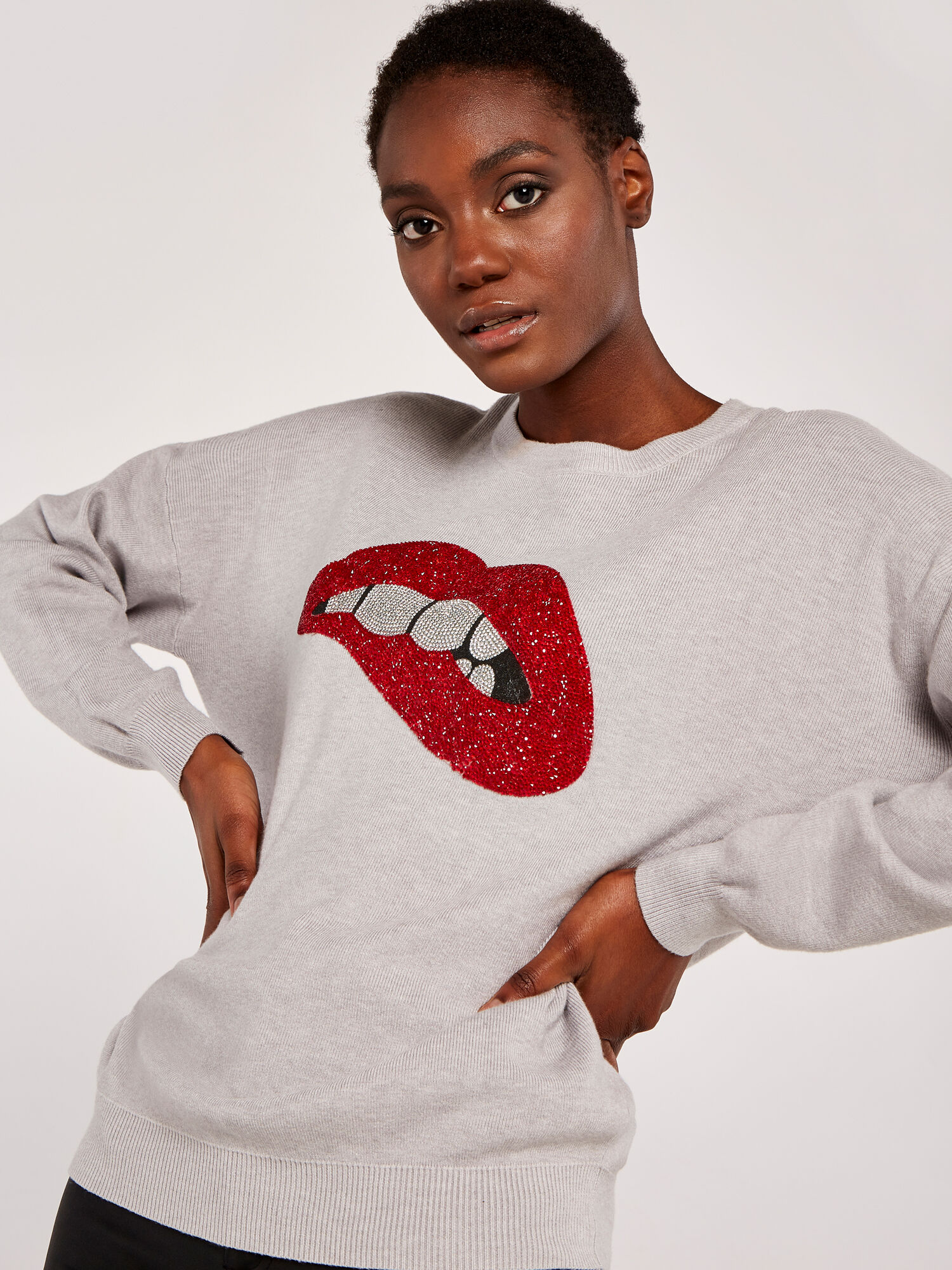 Jumper with red lips clearance