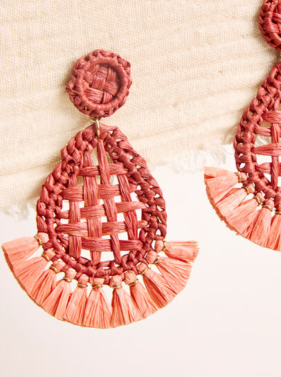 Raffia Oval Fan Earrings