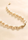 Acrylic Pearl Bead Necklace, White, large