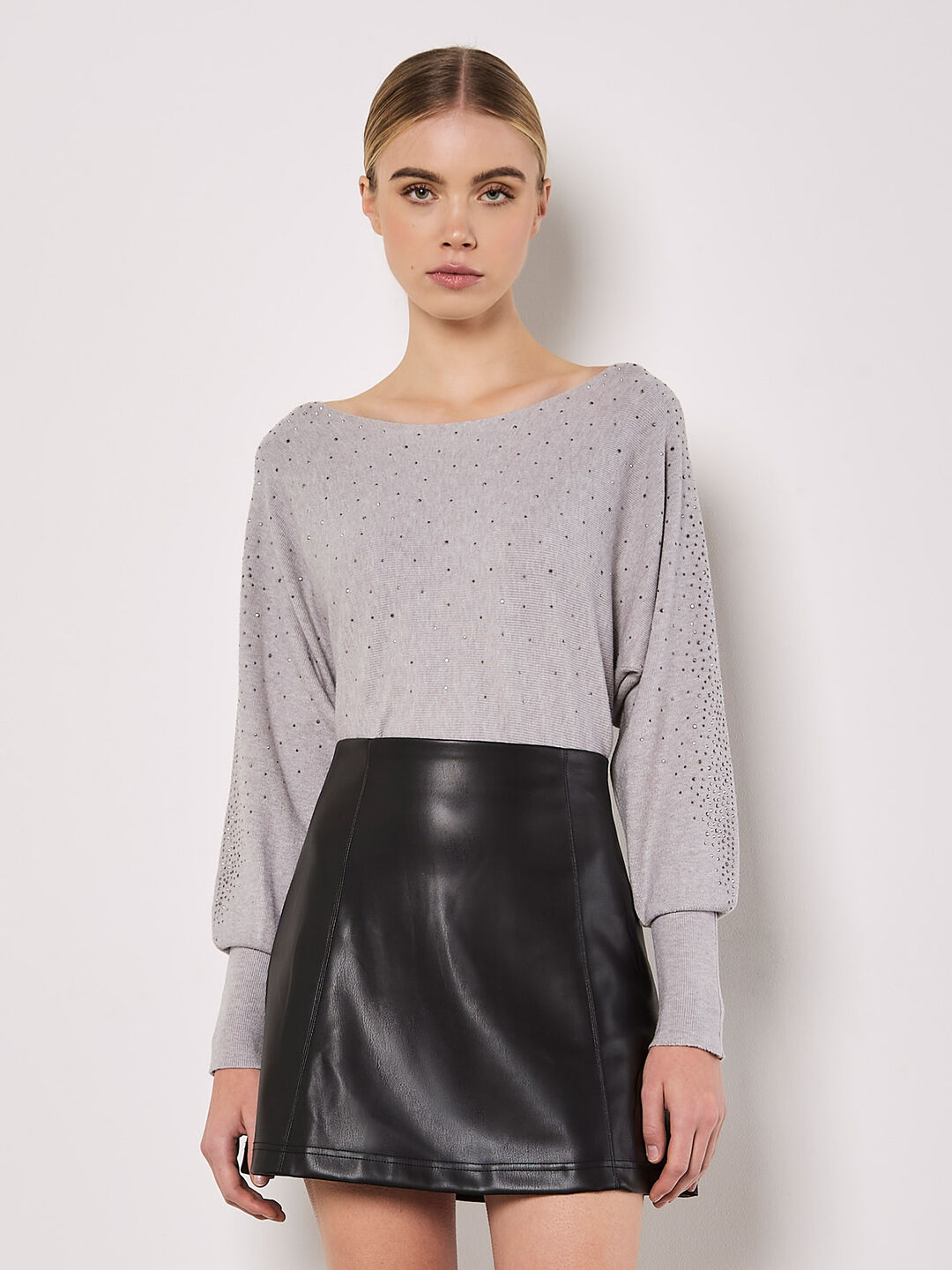 Batwing Sleeve Studded Jumper