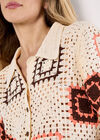 Crochet Squares Top, Coral, large