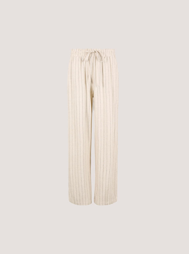 Straight Leg Pinstripe Woven Trousers, Stone, large