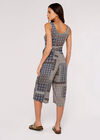 Patchwork Tile Culotte Jumpsuit, Navy, large