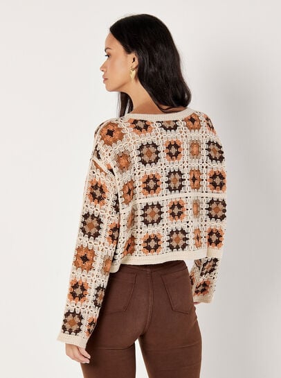 Crochet Squares Cropped Jumper
