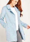 Blue Asymmetrical Zip Coat, Blue, large