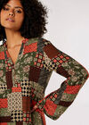 Geometric Patchwork Top, Khaki, large