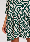 Geometric Print Mini Dress, Green, large