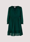 Mini-robe portefeuille en mousseline froissée, Vert, grand
