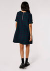 Tartan Check Swing Mini Dress, Navy, large