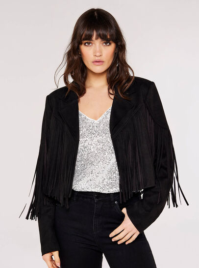 Fringed Suedette Jacket