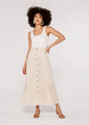 Coconut Button Through Skirt, Stone, large