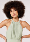 Halter Neck Split Maxi Dress, Mint, large