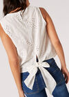 Tropical Embroidered Tank Top, White, large