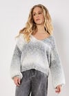 Tinsel Knit Ombre Jumper, Grey, large