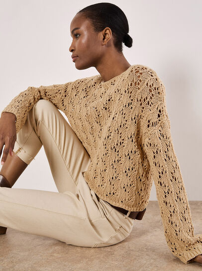 Pointelle Scallop Hem Jumper