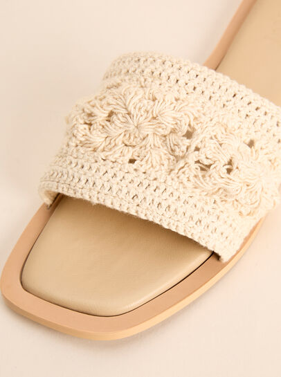 Hand-Crocheted Raffia Mule Sandals