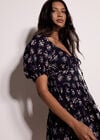 Cotton Dobby Floral Mini Dress, Navy, large